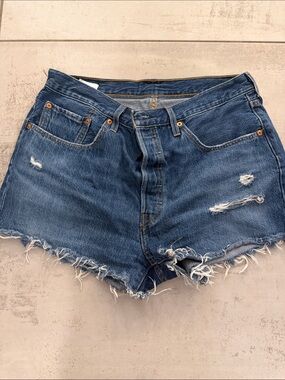 Levi’s 501 Classic Women's Distressed Denim Shorts - Blue